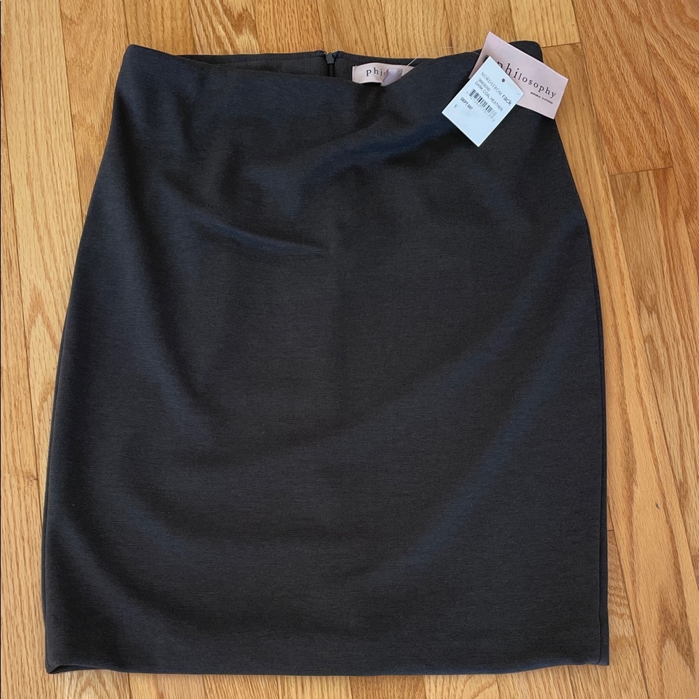 NWT Philosophy dark coal heather. hemmed to 21 inches skirt